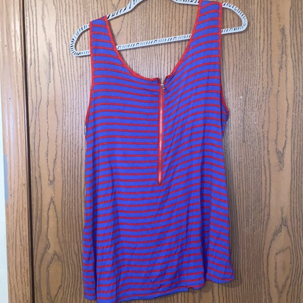 Blue and red tank top